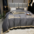 Durable pure cotton simple bed set 4 pieces